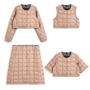 【POP UP限定商品】【WOMEN】”ボレロ＋ロングパーツ”インナーダウンセット（DNX TEXTILE）(EX-W042A-HEM05DNXSET)