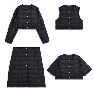 【POP UP限定商品】【WOMEN】”ボレロ＋ロングパーツ”インナーダウンセット（DNX TEXTILE）(EX-W042A-HEM05DNXSET)