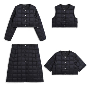 【POP UP限定商品】【WOMEN】”ボレロ＋ロングパーツ”インナーダウンセット（DNX TEXTILE）(EX-W042A-HEM05DNXSET)
